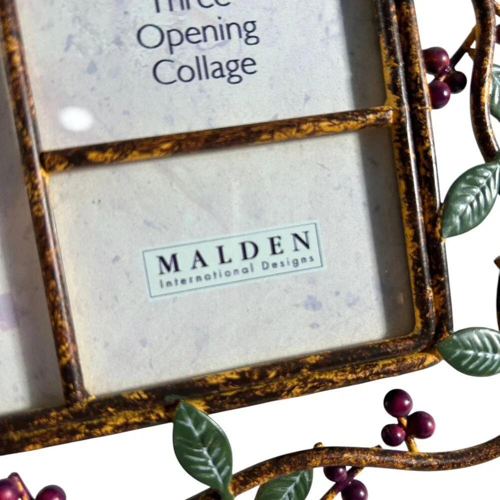 Vintage Malden Rustic Garden Collage Photo Frame Vines Berries Tabletop